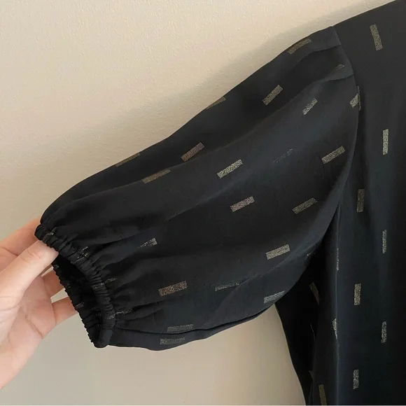 Madewell Metallic Jacquard Puff Sleeve Top - Picture 8 of 16